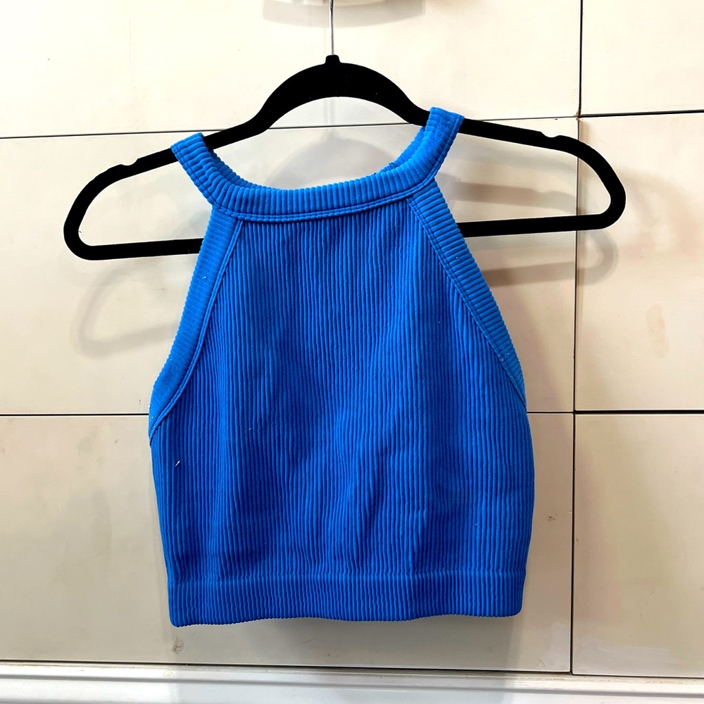 Aerie Ribbed High Neck Bralette / Bra Top XL